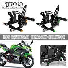 BJMOTO Motorcycle CNC Rear Sets Rearset Footrest Foot Rest Pegs For Kawasaki Ninja 400 Ninja400 Ninja 250 Ninja250 2018-2019 2024 - buy cheap