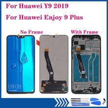 Tela lcd original para huawei y9 2019 tamanhos lx2 lx3, tela digitalizadora de toque para aproveitar 9 peças de reparo 2024 - compre barato