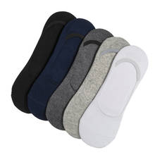 5 Pairs/lot Men's Socks Summer Cotton Large size 39-48 Breathable Boat Socks Solid Color invisible silicone Non-slip 2024 - buy cheap