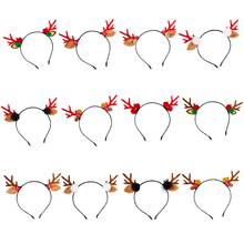 Christmas Reindeer Antler Headband Cute Elf Ears Pine Cone Jingle Bell Hair Hoop F3MF 2024 - buy cheap