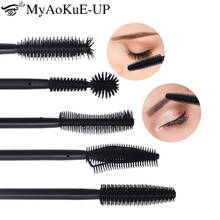 Disposable 200pcs Women Makeup Mascara Brushes Eyelash Brush Silicone Mascara Applicator Wand All Black Make Up Brush Wholesale 2024 - buy cheap