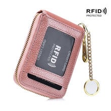 Cow Leather Cards Holder Organizer RFID Credit Card Holder Men Business Card Holder Women Minimalist Travel Card Bag Wallets 2024 - buy cheap