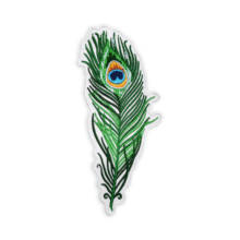 Green Emerald Feather Embroidered Patch Iron on Patches for Clothes High Qulity Decoration Appliques DIY Craft 2024 - buy cheap