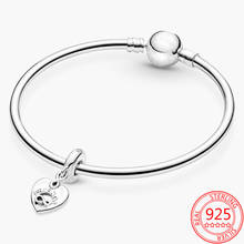 Handmade 925 Sterling Silver Bangle Forever Friend Heart Knot Pendant Charm Bracelet Fashion Moment Set Gift 2024 - buy cheap