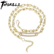 TOPGRILLZ 2020, новинка, 6 мм, колье, цепочка, ожерелье с 2 дюймовым хвостом, с кубическим цирконием, в стиле хип-хоп, ювелирное ожерелье для подарка 2024 - купить недорого