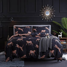 Leopard  Duvet Cover Sets Black Bed Linen Home textile 3Pcs Bedclothes Pillowcase King Queen Size Bedding Set Quilt Cover 2024 - buy cheap