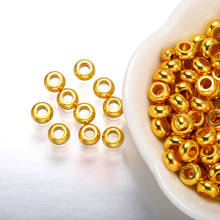 40 peças contas espaçadoras de cobre tambor cor de ouro pulseira achados para fazer jóias acessórios colar 2024 - compre barato