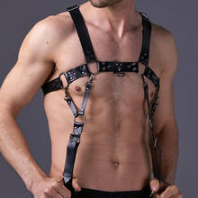 New Fashion Men Leather Harness Goth Bondage Belt Gay Adjustable Chest Crop Top Club Cosplay Suspender Male Exotic Gothic Punk 2024 - buy cheap