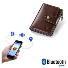 Western  Rfid Cow Leather Smart Bluetooth Anti-theft Men Wallet Multifunction Genuine Leather Men Coin Wallet Phone Purse 2024 - buy cheap