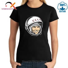 Camiseta Retro Yuri Gagarin para mujer, Camiseta de algodón para cosmonautas de la URSS, camiseta de astronauta de la Unión soviético, camiseta de manga corta, regalo de CCCP Merch 2020 2024 - compra barato