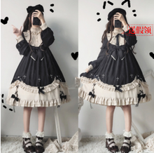kawaii girl gothic lolita op loli cos Gothic vintage sweet lolita dress lace bowknot embroidery stand high waist victorian dress 2024 - buy cheap