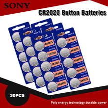 Литиевая батарея 3 в для sony CR2025, 30 шт., оригинальная Кнопочная батарея CR2025 2025, батарейки-монеты для часов, пультов дистанционного управления, калькулятора 2024 - купить недорого