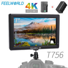 Feelworld-monitor t756 de 7 polegadas para câmera zhiyun, carregador de bateria para câmera com tela ips de 1920x1200, suporte de monitor de campo de câmera 4k com hdmi + saída de entrada mosquitos 2024 - compre barato