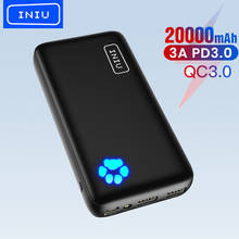 INIU Power Bank 20000mAh PD3.0 QC4.0 Fast Charging Portable Charger USB C External Battery Pack For iPhone 13 12 Xiaomi Samsung 2024 - buy cheap