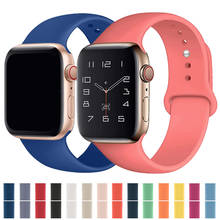 Ремешок силиконовый для Apple Watch Band 5 4 3 2, спортивный браслет для Iwatch 4 44 мм 40 мм, 38 мм 42 мм 2024 - купить недорого
