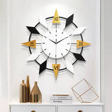Relógio de parede nórdico, relógio de parede grande, abstrato, moderno, em madeira criativa, para sala de estar 2024 - compre barato
