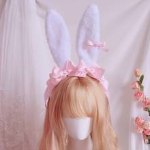 Bandana de orelhas de coelho e laço japonês para cabelo 2024 - compre barato