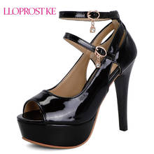Женские босоножки Lloprost ke, черные босоножки на высоком каблуке 12 см, с открытым носком, туфли для вечеринок 2024 - купить недорого