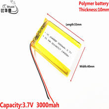 Liter batería de energía de buena calidad, 3,7 V,3000mAH, 104055 polímero de iones de litio/Li-ion, para tableta, pc, GPS,mp3,mp4 2024 - compra barato