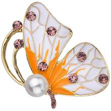 Broche de borboleta em liga de zircônio, joia clássica estampada para mulheres presente em todas as estações 2024 - compre barato