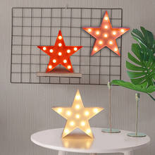 LED Star Shaped Night Light Wall Hanging Marquee Sign Battery Power Night Table Lamps for Kids Bedrooms Nursery Party Decoration 2024 - buy cheap