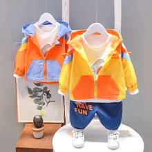 Conjunto de roupas primavera/outono para bebês, conjuntos com blusa de manga longa + camiseta + calça para esportes 2024 - compre barato