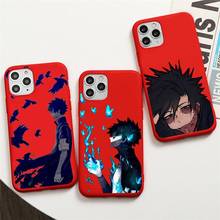 Funda de teléfono de Anime Dabi Boku No Hero Academia para iphone 12 11 Pro Max Mini XS 8 7 6 6S Plus X SE 2020 XR, cubierta roja 2024 - compra barato