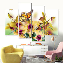 Modern HD Printed Painting Canvas Home Decor 4 Piece butterfly Poster Wall Art Picture 2024 - buy cheap