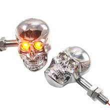 Motorcycle Skull Turn Signal Light LED Light Universal 10mm Bolt Motorbike Cruiser Chopper Touring Atv Scooter Offroad 2024 - buy cheap