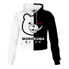 Anime Dangan Ronpa Danganronpa Mono Kuma Monokuma Black White Bear 3D Crop Top Hoodie Women Cropped Sweatshirt Cosplay Costume 2024 - buy cheap