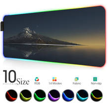 Landscape sea RGB Mouse Pad Black Gamer Accessories Large LED MousePad Gaming Desk Mat PC Desk Play Mat with Backlit customize 2024 - buy cheap