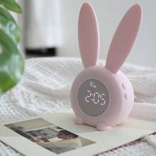 Alarm Clock Cartoon Rabbit Ear Electronic LED Display Digital Sound Control Snooze Clock Desk Decor USB Charging with Night Lamp 2024 - buy cheap