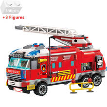 City Police Firefighter Rescue Fire Station Command Vehicle Ladder Truck Building Blocks Kit Bricks Kids Toys For Children Gifts 2024 - buy cheap