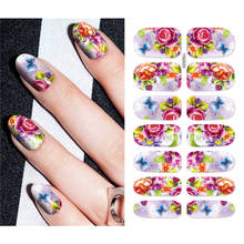 Стикер для дизайна ногтей, полное покрытие, размер, цветок, звездное небо, печать, 3D Маникюр, фольга для ногтей, переводные наклейки для ногтей, FW010 2024 - купить недорого