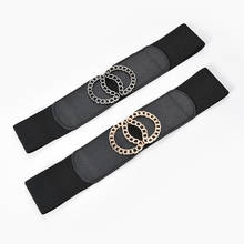 YonbaoDY-cinturón decorativo con hebilla de doble bucle para mujer, accesorios de cintura para vestido de noche, chaqueta de plumón, cinturón ancho, hebilla circular 2024 - compra barato