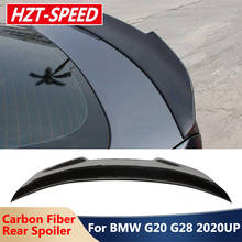 PSM Style Real Carbon Fiber Rear Spoiler Back Trunk Wing Spoiler Tail Decoration Strip For BMW 3 Series G20 G28 Refitting 2020+ 2024 - buy cheap