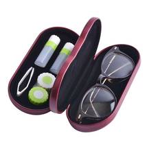 Criativo óculos de uso duplo caso artesanal caixa de dupla camada multi-purpose lentes de contato caixas para homem mulher unissex 2024 - compre barato