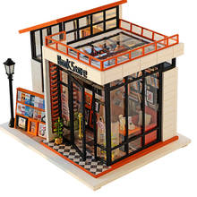 Набор для кукольного домика «сделай сам», деревянный миниатюрный дом с мебельными аксессуарами, сборные игрушки для взрослых, книжный магазин, кукольный дом, Подарочный дом для детей 2024 - купить недорого