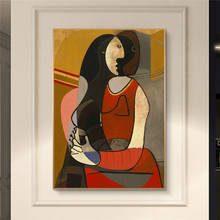 Mulher sentada pablo picasso pinturas em tela reproduções mundialmente famosas arte imprime picasso abstracto fotos de parede decoração da sua casa 2024 - compre barato