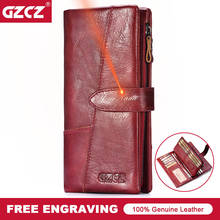 GZCZ Genuine Leather Women Clutch Wallet Female Long Coin Purse Portomonee Gift for Lady Money Card Holder Wallet Handy 2020 Hot 2024 - buy cheap