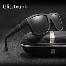 Óculos de sol polarizado com glitztxpedaço, óculos quadrado vintage para homens com design retrô para dirigir 2024 - compre barato