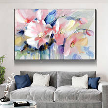 Pintura de parede moderna em aquarela, pintura de flores de entrada a mão em tela para decoração de casa ou sala de estar 2024 - compre barato