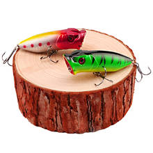 5PC 12.2g Popper Fishing Lures Wobble Artificial Fishing Lure Hard Bait Fish 7cm Plastic Top Water Baits with 2 Treble Hooks 2024 - buy cheap