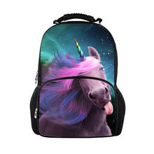 Haoyun mochilas para crianças bonito cavalos padrão crianças escola sacos de livro dos desenhos animados animais adolescentes meninas grande mochila 2024 - compre barato
