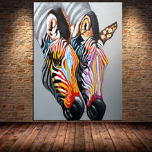 Colorful Zebras Graffiti Art Canvas Painting Animals Posters and Print Wall Art Picture for Living Room Decor Cuadros Unframed 2024 - buy cheap