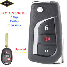 DIYKEY for Toyota Scion tC iQ Yaris FCC: MOZB52TH Upgraded Flip Folding 314MHz with G Chip Smart Remote Car Key Fob 3 Button 2024 - buy cheap