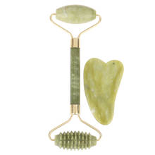 2PCS/Set Double Head Facial Beauty Massage Tool Natural Jade Guasha Board Face Neck Skin Roller Massager Health Care Tools 2024 - buy cheap