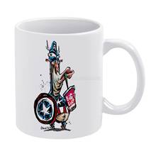 Captain M’urica White Mug Coffee Mugs Girl Gift Tea Milk Cup Mugs Caricature Superhero America Comicbook 2024 - buy cheap