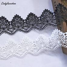 2 Yards White Black Water Soluble Lace Trim Ribbon Embroidered Lace Fabrics Handmade Dress Edge Sewing Supplies Trims DIY Crafts 2024 - buy cheap