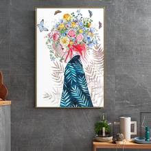Nordic Abstract Flower Girl Fairy Canvas Painting Posters and Prints Wall Art Pictures for Living Room Home Decor Unframed 2024 - buy cheap